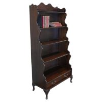 Open Front Waterfall Bookcase with Drawers