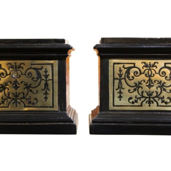 Pair of 19thc Ebonised Stands