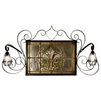 Pair of Arts %26 Crafts Gothic Stained Glass Mirror Lights