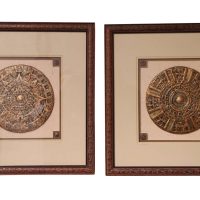 Pair of Aztec-Inspired 3D Wall Sculptures – Lost City I &amp; Lost City II by F. McLain