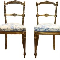 Pair of French Giltwood Salon Chairs in the Louis XVI Style, Early 20th Century