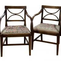 Pair of Hepplewhite period mahogany carver chairs c1780