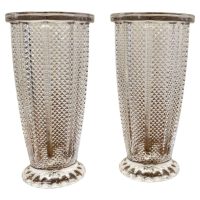 Pair of Large Art Deco French Glass Vases