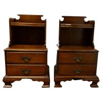 Pair of Large French Walnut Bedside Cabinets