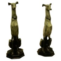 Pair of Large Metal Italian Greyhound Dogs