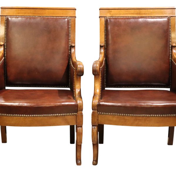 Pair of Louis Philippe Period Walnut Armchairs