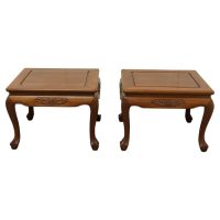 Pair of Oriental Teak Low Tables, Coffee Tables
