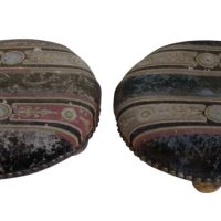 Pair of Victorian Footstools with gilded feet