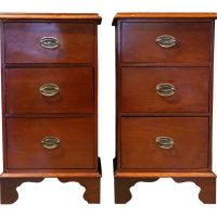 Pair of Victorian Mahogany Three Drawer Bedside Chests (Adapted) c.1880