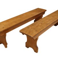 Pair of Victorian Pitch Pine Benches, c.1870