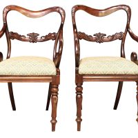 Pair of William IV Mahogany Saddleback Carver Chairs, c.1830