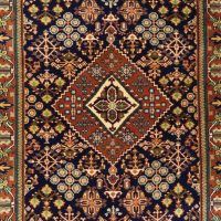 Persian Hand-Knotted Wool Rug, Geometric Medallion Design