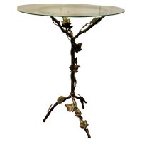 Petite French Toleware and Glass Wine Table