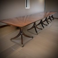 Mahogany 6 Pillar Extending Dining Table by William Tillman