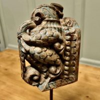 Primitive Architectural Carved Wood Mounted Sculpture A beautiful piece of folk architec