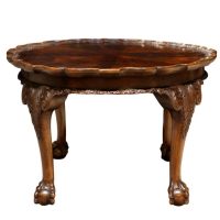 Queen Anne Style Burr Walnut Circular Occasional Table, Circa 1920
