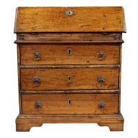 Rare Early 18th Century Walnut Bureau with Original Ironwork, Circa 1720