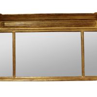 Regency Giltwood Overmantel Mirror – Triple Plate with Reeded Columns