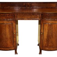 Regency Mahogany Bow Front Pedestal Sideboard, circa 1820