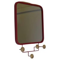 Retro Style French Volcano Orange Cloakroom Mirror Coat Rack Very Stylish 1960s