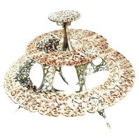 Round 3 Tier Weathered Cast Iron Plant Stand.