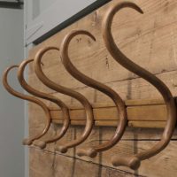 Row of 5 Large Bentwood Hat and Coat Hooks