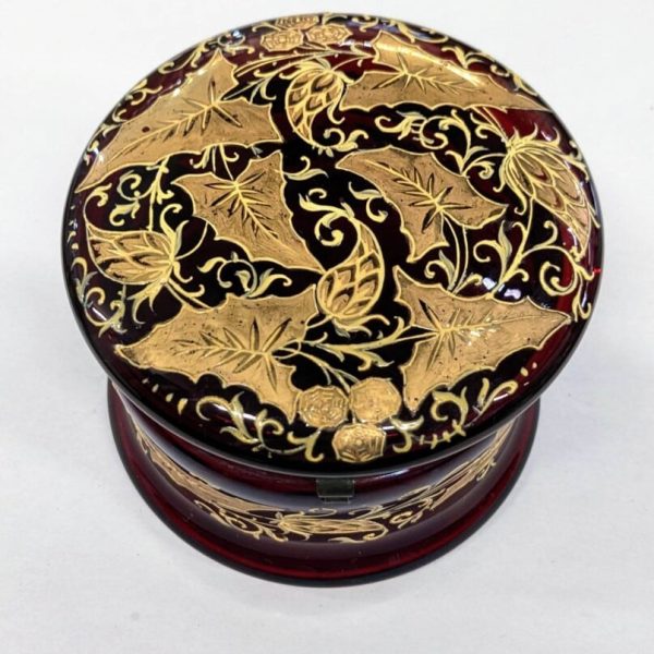Ruby Red Gilt Jar