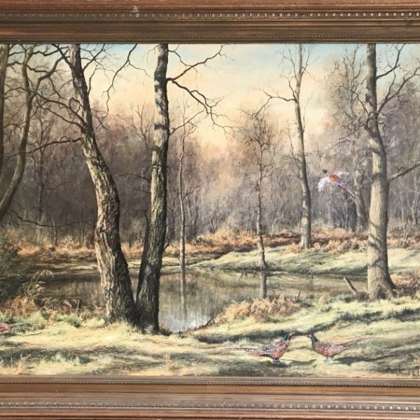 Mervyn Goode (British b.1948) HUGE Oil Painting &#8221; Breaking Cover&#8221;