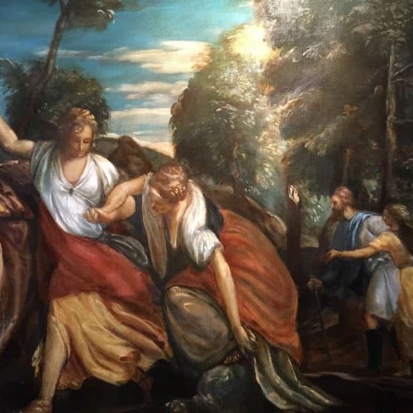 SOLD Atelier Dagher. Huge Oil on Canvas. Louvre old master copyist.