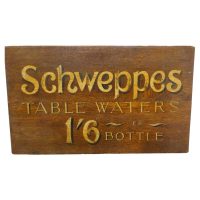 Schweppes Table Waters Oak Trade Sign Board