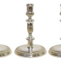 Set of 3 Silver Plated Candlesticks