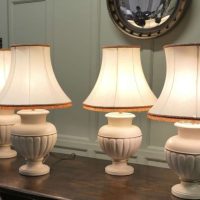 Set of 4 Ceramic Table Lamps with Linen Shades