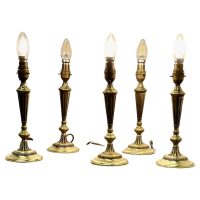 Set of 5 Brass Table Lamps