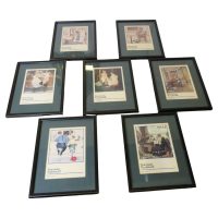 Set of 7 Mounted and Framed Norman Rockwell Prints A charming set of 7
