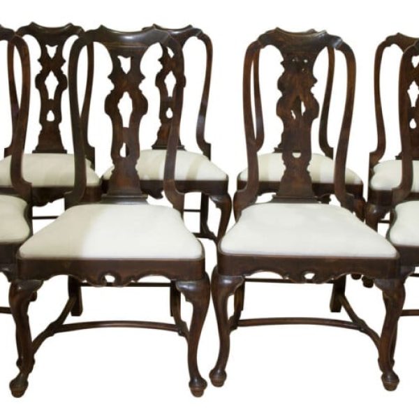Set of 8 Queen Anne style dining chairs