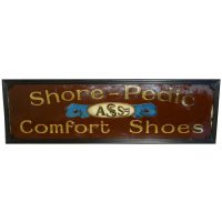 Shoe Shop Mirror Advertising Sign, A S %26 Sons Shore Pedic Shoes