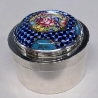 Silver and Enamel Pot