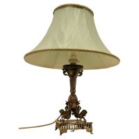 Silver Plated Table Lamp with Mythological Characters