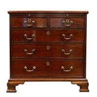 Small George III Mahogany Chest of Drawers with Brushing Slide, Circa 1775