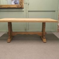 Stylish Art Deco Golden Oak Refectory Dining Table by Webber