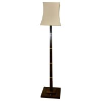 Superb Quality Art Deco Odeon Style Golden Walnut Floor Lamp