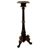 Tall Arts and Crafts Cast Iron Candle Stick or Torchère