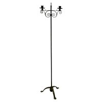 Tall Arts and Crafts Wrought Iron Candle Stick or Torchère