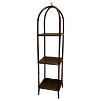 Tall Bamboo and Rattan What Not Shelf