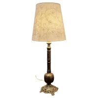 Tall Embossed Brass Table Lamp