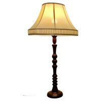 Tall French Turned Oak Table Lamp