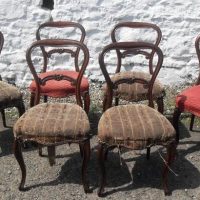 Set 6 Victorian mahogany balloon back dining chairs