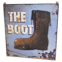 Traditional Large Iron Hanging Pub Sign. The Boot