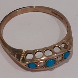 turquoise and Diamond ring.3