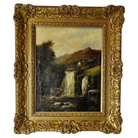 Unsigned Victorian Oil Painting, of a Water Fall